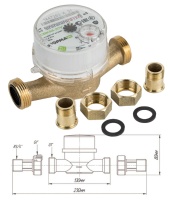 Счетчик воды  3/4 (УНИВЕРСАЛЬНЫЙ, 130мм)  НОРМА  (20/1шт)