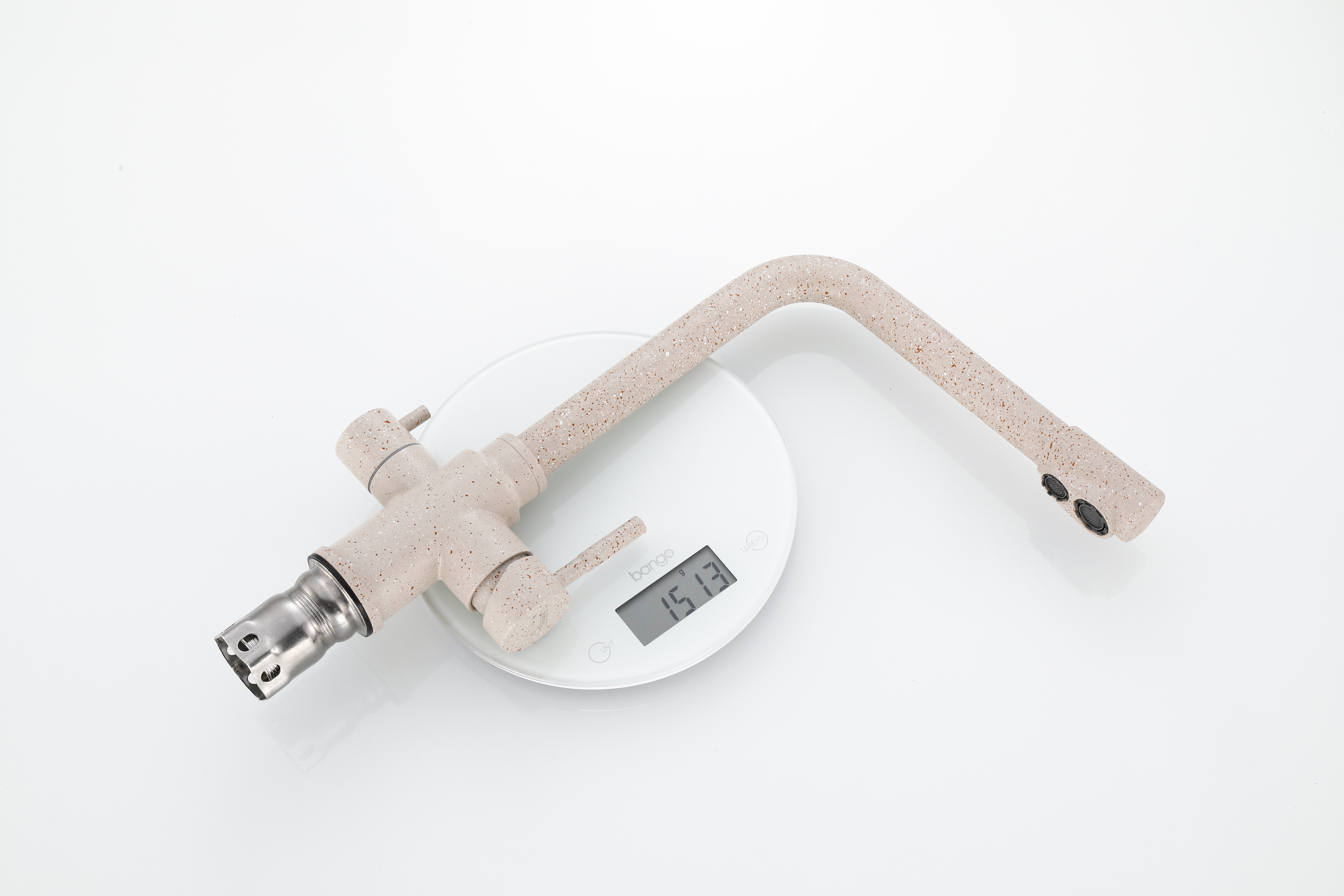 15085-B Смес. из НЕРЖ. для кух. под. фильт (СВ. БЕЖ.) HANSEN  (20/1шт)