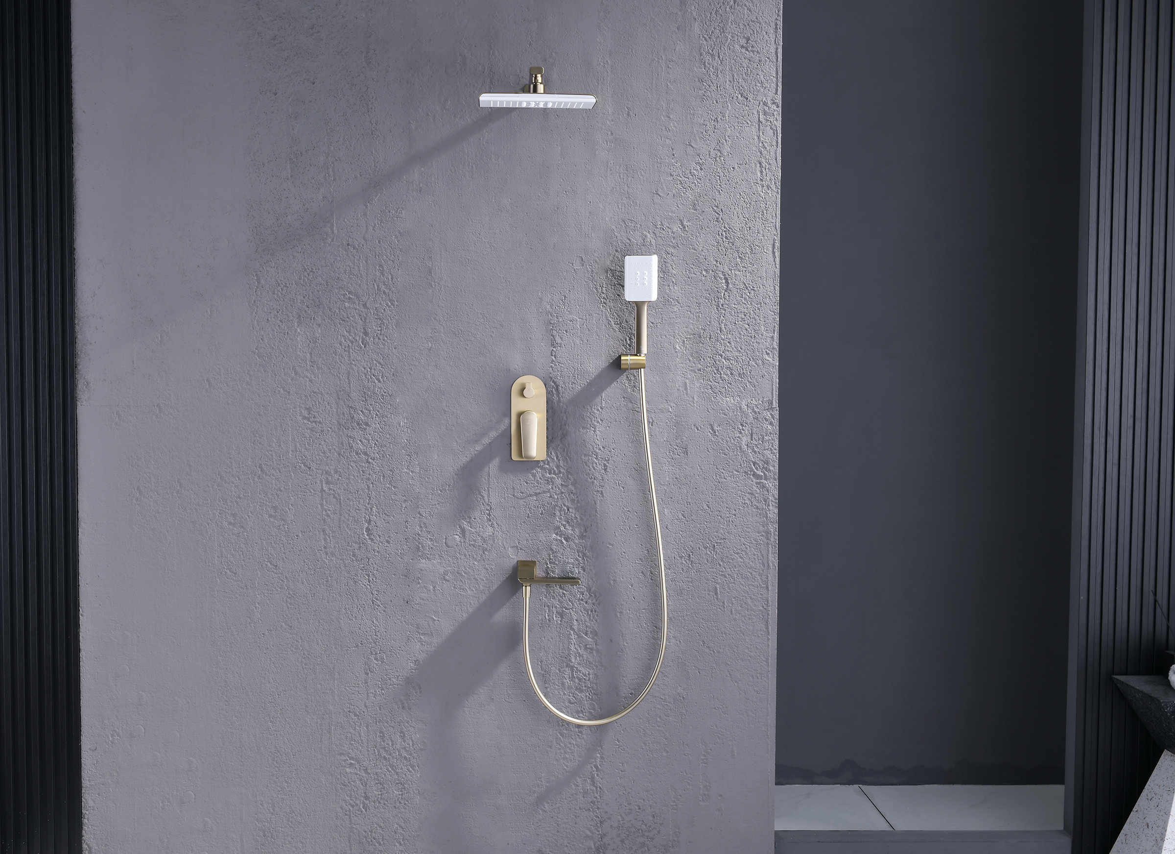 02165-S Смеситель встраиваемый для душа с 3-функ. (Мат. Золото) GANZER (6/1шт)