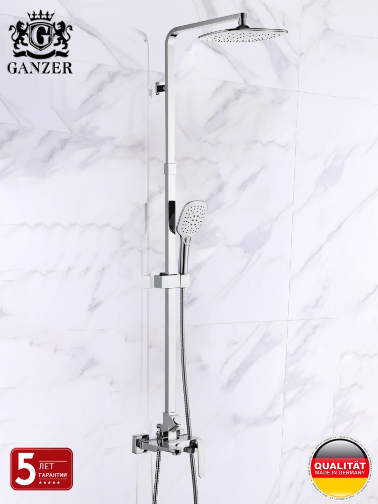 26061 Душевой релинг (хром) GANZER  (4/1шт) Л/К