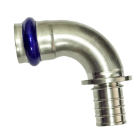 НЕРЖ Уголок 90° на АКС. фитинг 16х15  "VER-PRO"  (80/5шт)