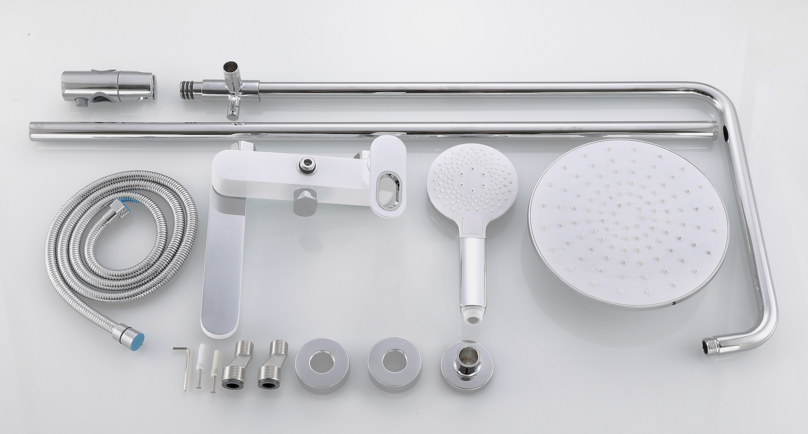 33016-F Однорукий душевой релинг (белый)  HANSEN  (5/1шт)