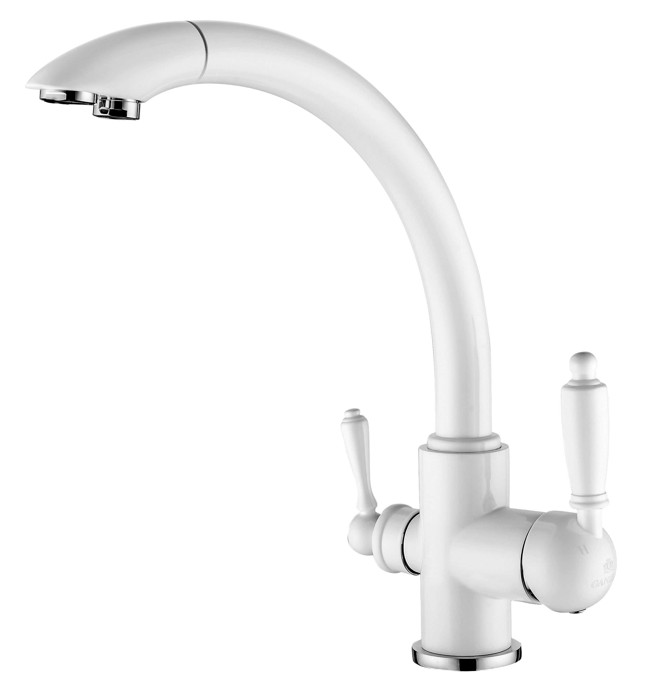 16031-F Смеситель (БЕЛЫЙ) с фильтром GANZER  (10/1шт)  Л/К