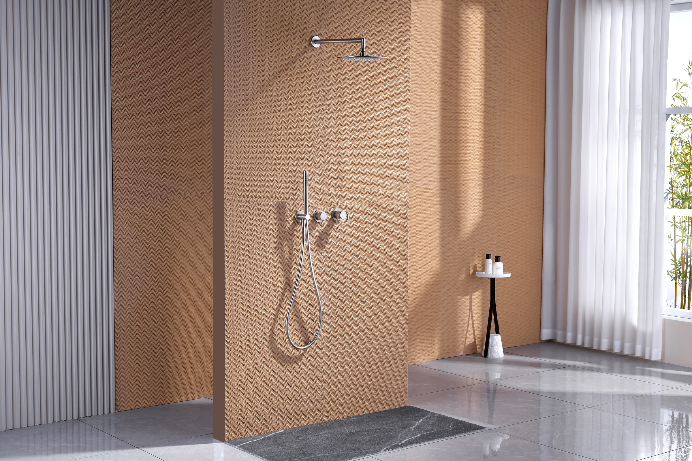 19164-G Встроенный смес для душа с 2-функ. (САТИН) GANZER  (6/1шт)