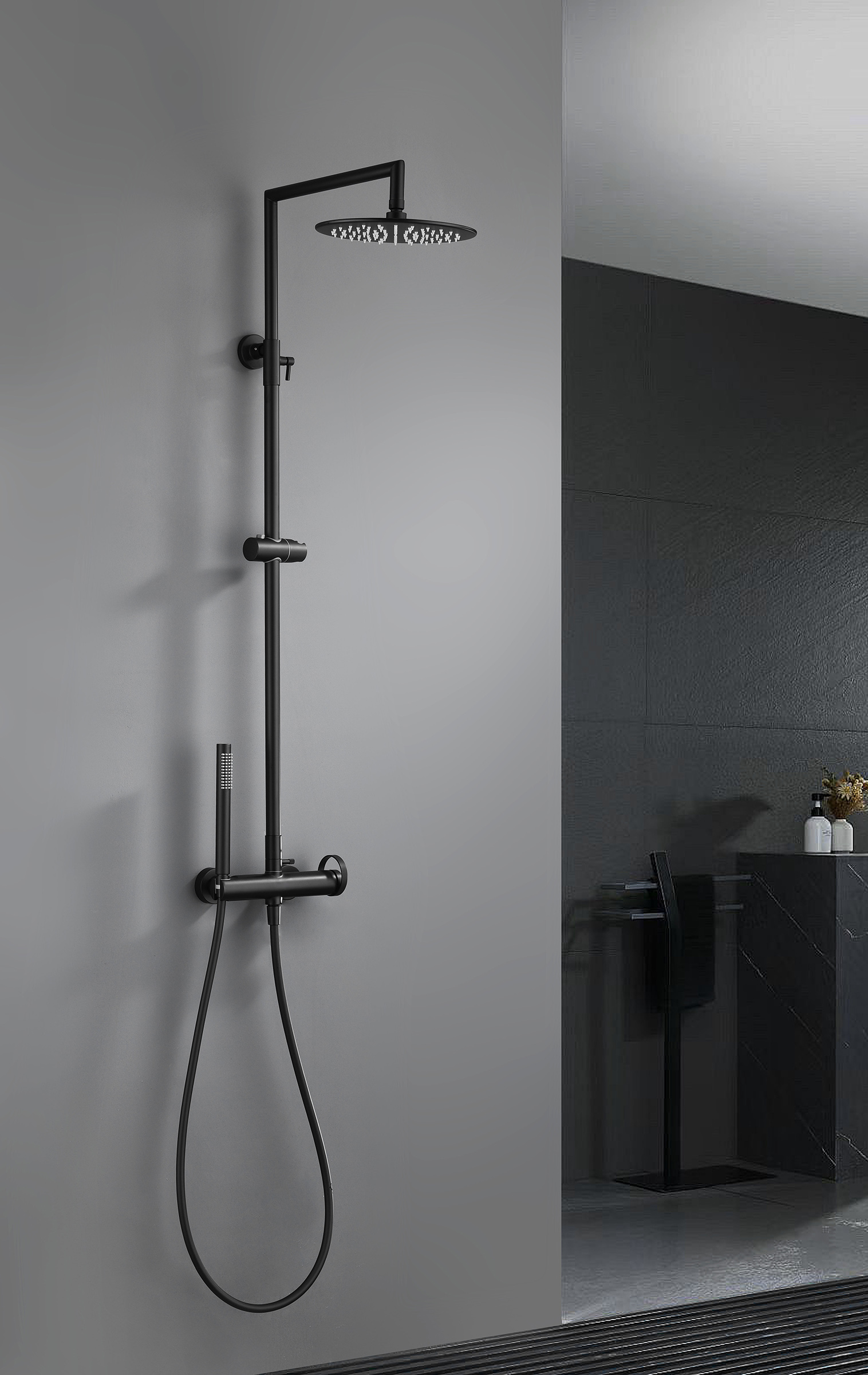 19160-Q Душевая система без излива (ГРАФИТ) GANZER (5/1шт)