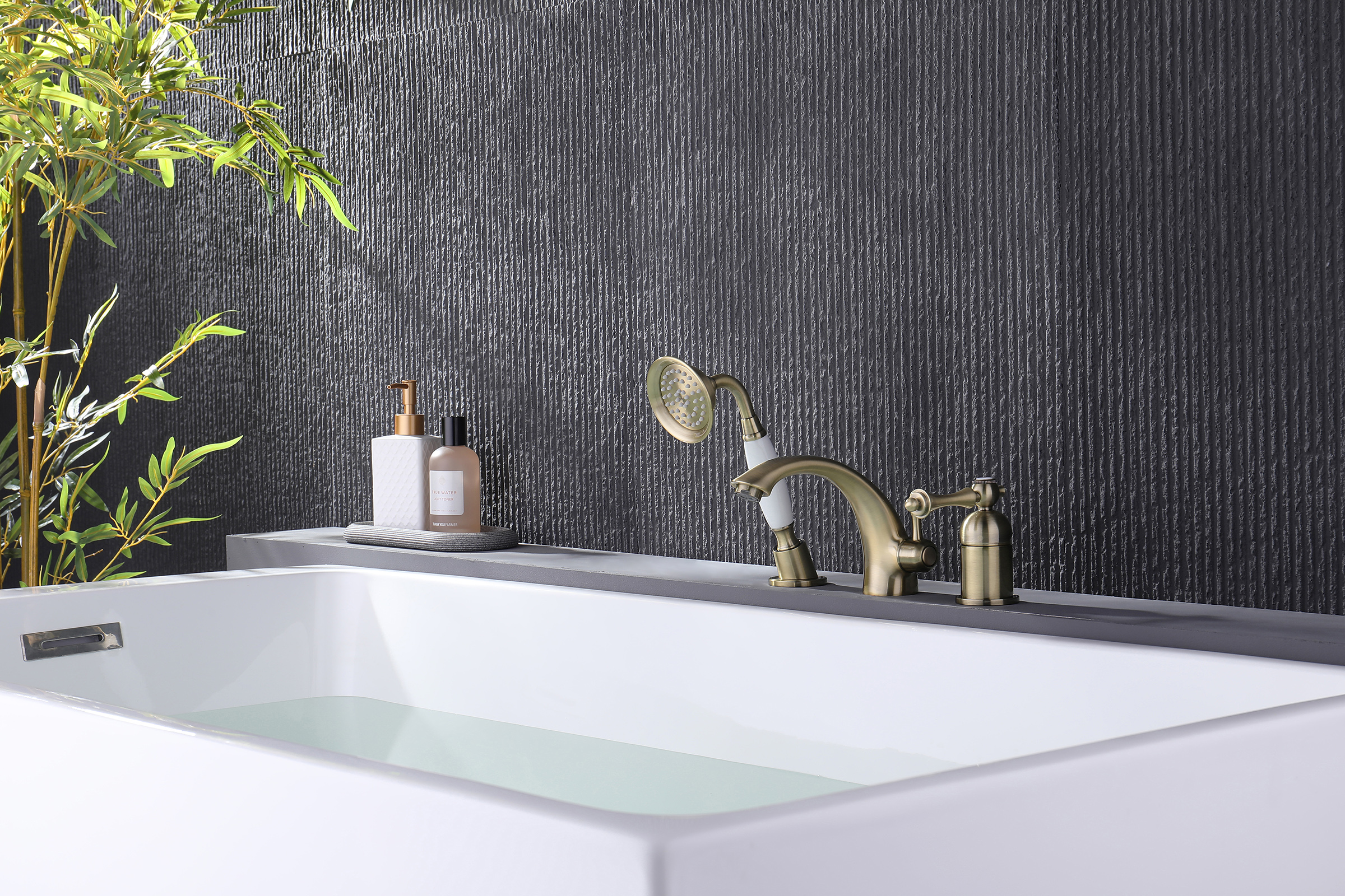 77133-D Смеситель на борт ванны (3-отв,БРОНЗА)  GANZER (8/1шт)