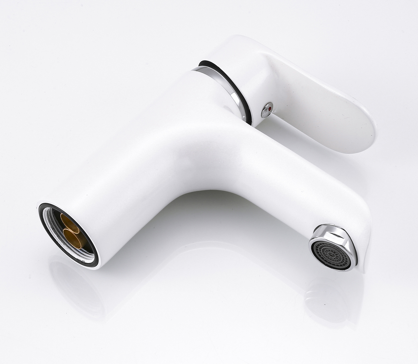 10003-F Смеситель для умывальника (БЕЛЫЙ) HANSEN  (10/1шт)