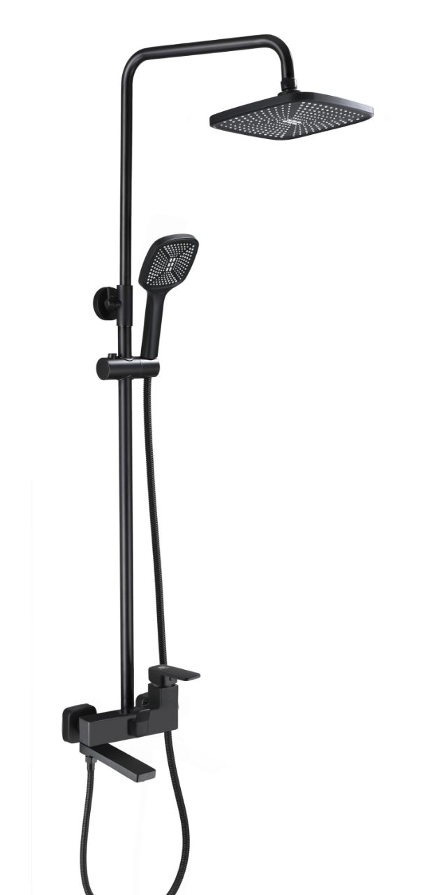 12063-C  Душевой релинг (ЧЕРНЫЙ)  GANZER  (4/1шт) Л/К