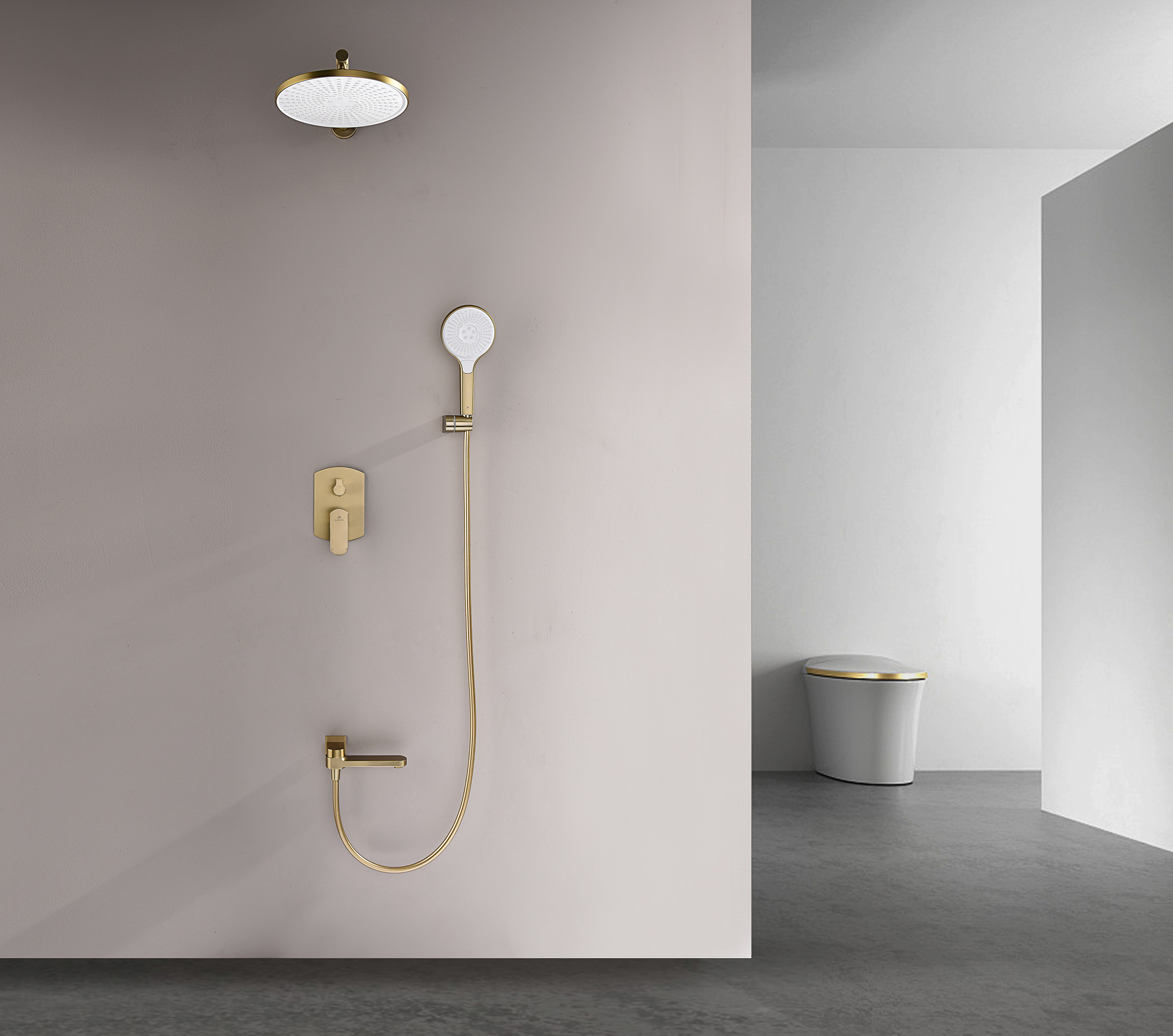 06165-S Смеситель встраиваемый для душа с 3-функ. (Мат. Золото) GANZER (6/1шт)