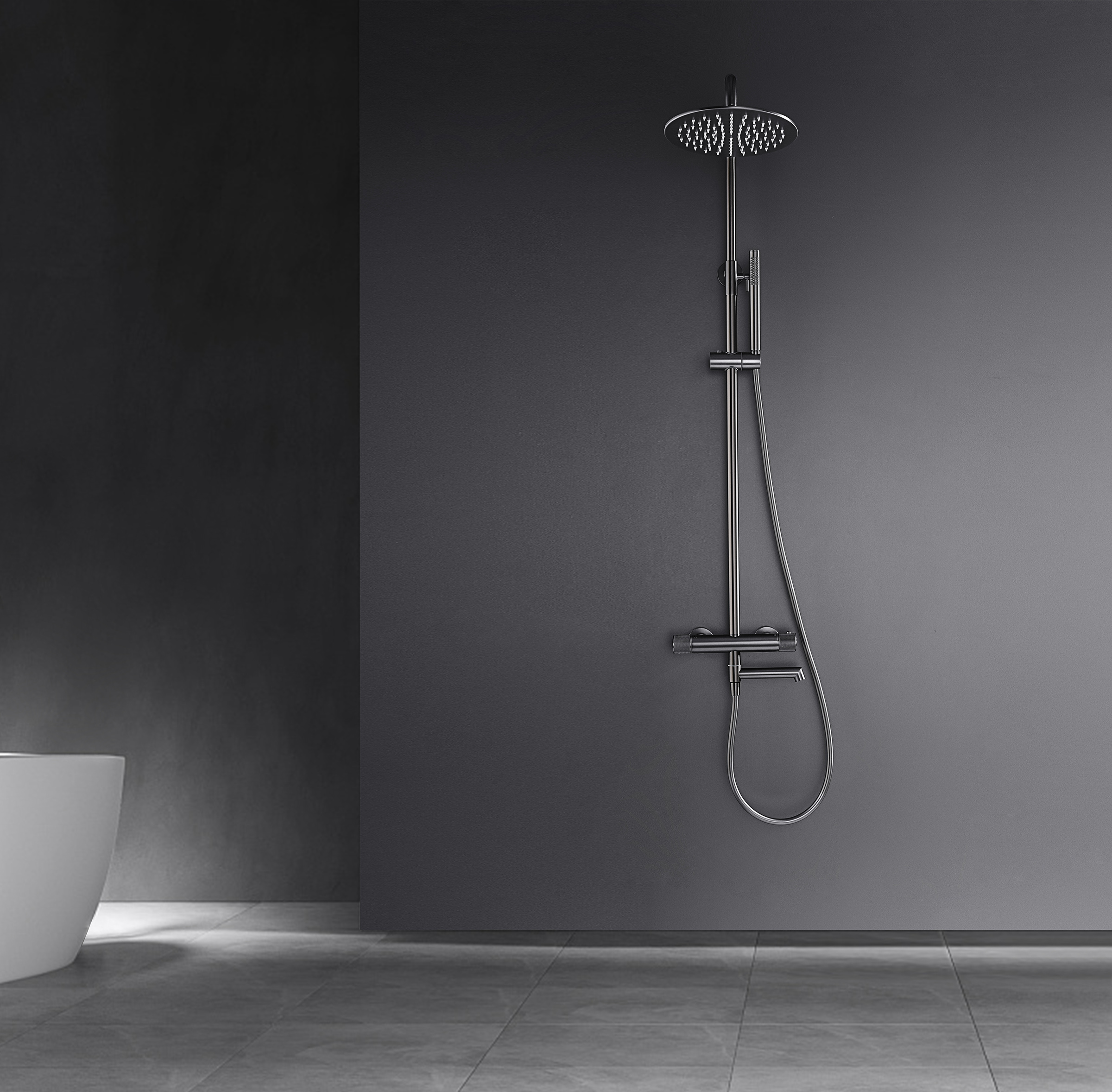 19170-Q Душевая система с термостатом (ГРАФИТ) GANZER (5/1шт)