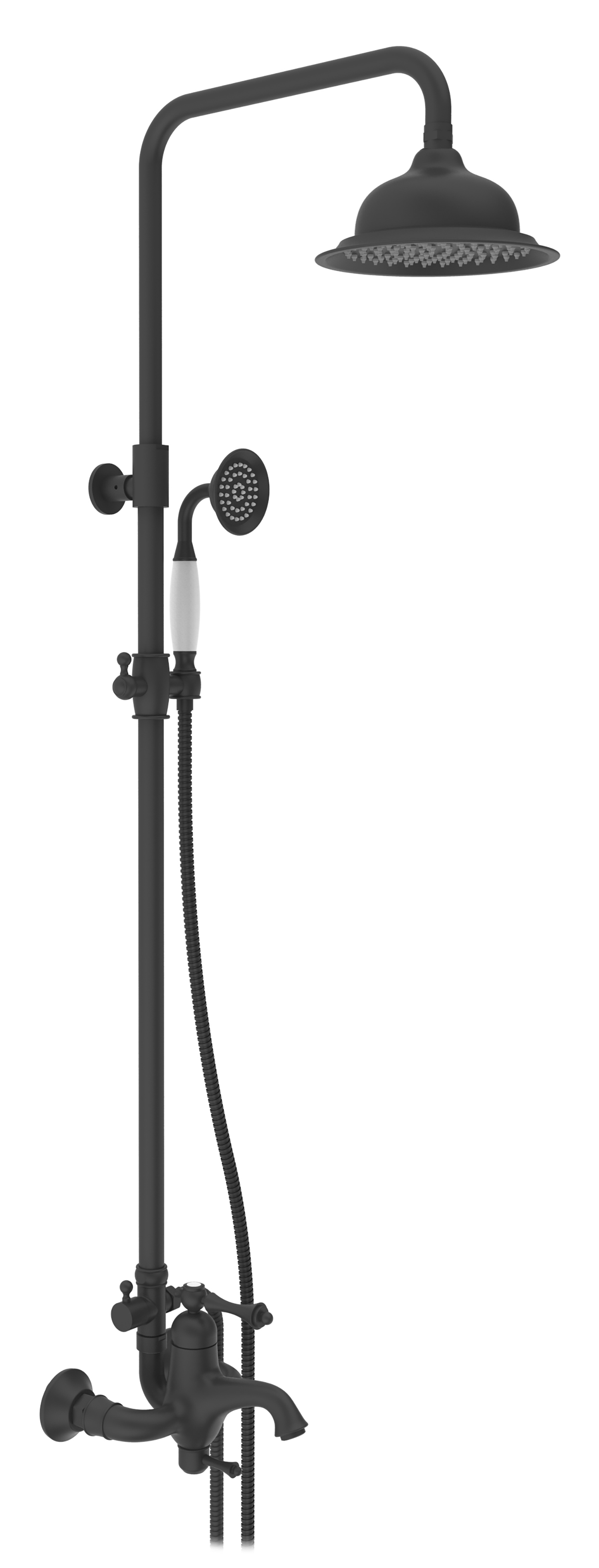 77061-C Душевой релинг (ЧЕРНЫЙ)  "GANZER"  (4/1шт)