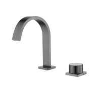 01111-Q Смеситель на борт раковины (2-отв,ГРАФИТ)  GANZER (10/1шт)