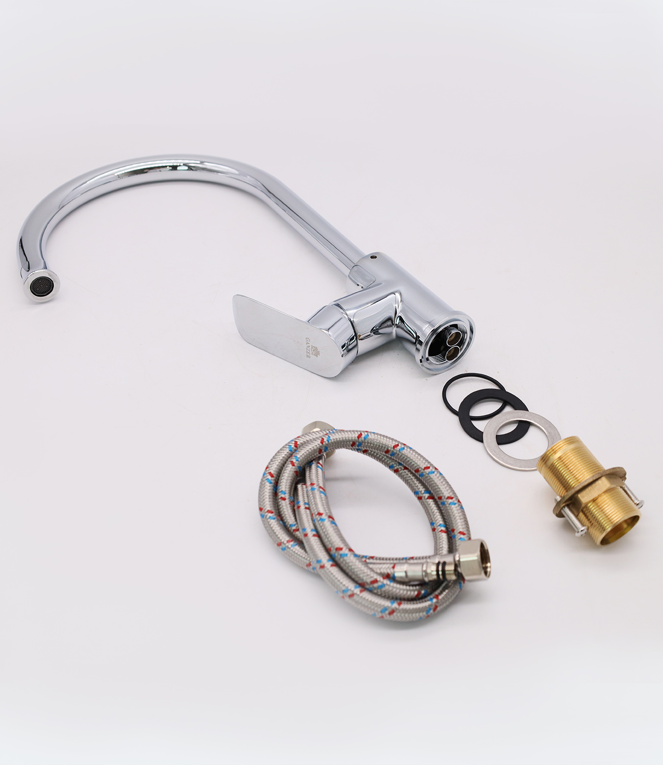 22021 Смес. однорычажный для кухни "GANZER" (10/1шт) Л/К