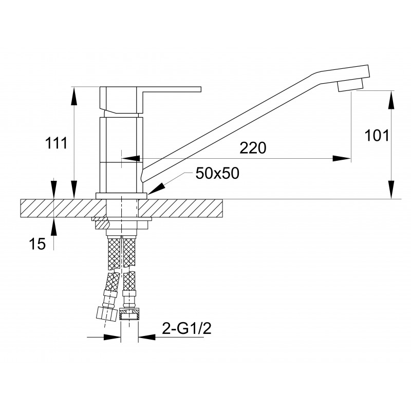 49001 Cмеситель для кухни HANSEN  (10/1шт)