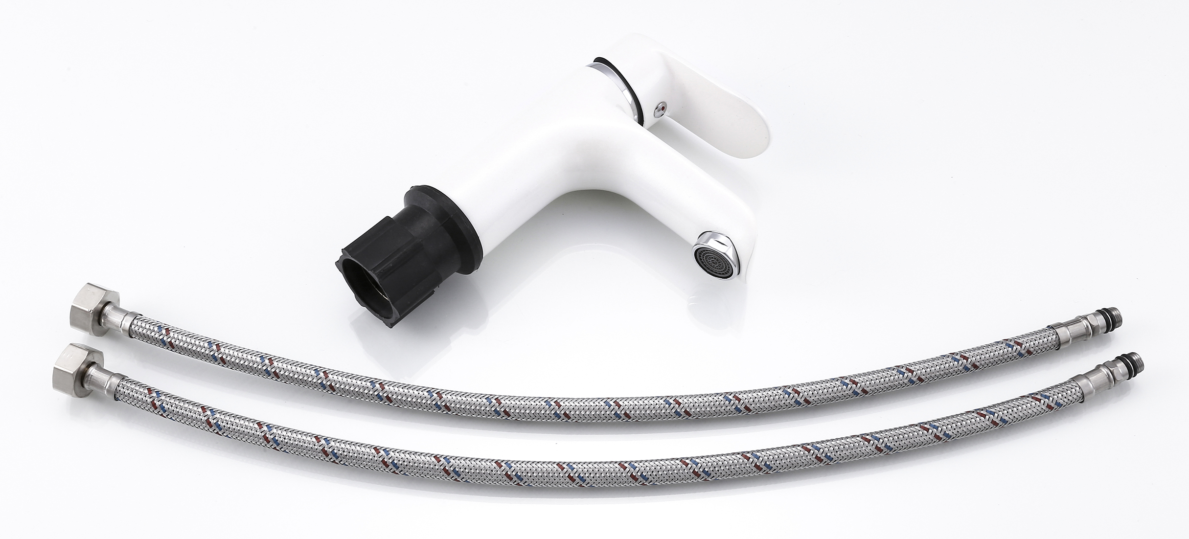 10003-F Смеситель для умывальника (БЕЛЫЙ) HANSEN  (10/1шт)