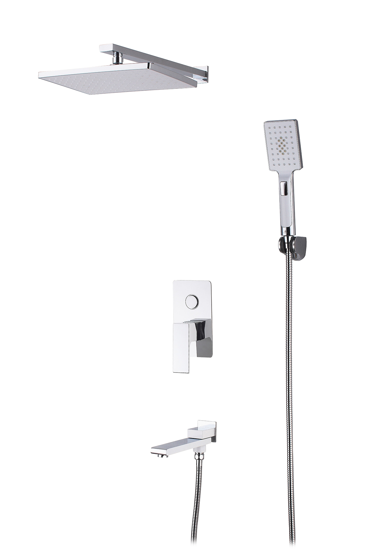 28065-F Встроенный смес для душа с 3-функ. (бел.+хром) GANZER  (6/1шт) Л/К