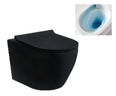 Унитаз подвесной ТОРНАДО, круглый (ЧЕРНЫЙ)  GANZER