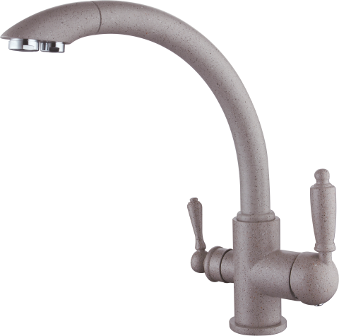 16031-A Смеситель (БЕЖ. ПЕС.) с фильтром "GANZER"  (10/1шт)  Л/К