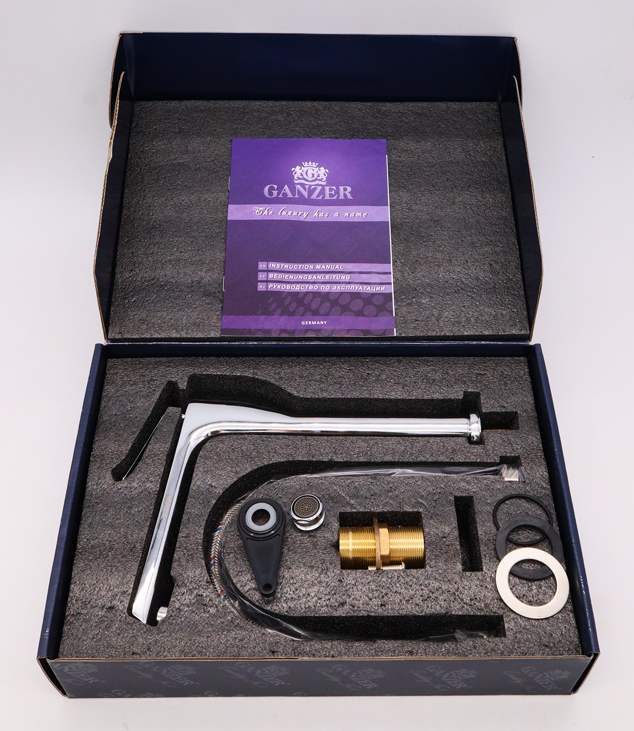 20012 Смеситель высокий для умывальника "GANZER"  (10/1шт) Л/К