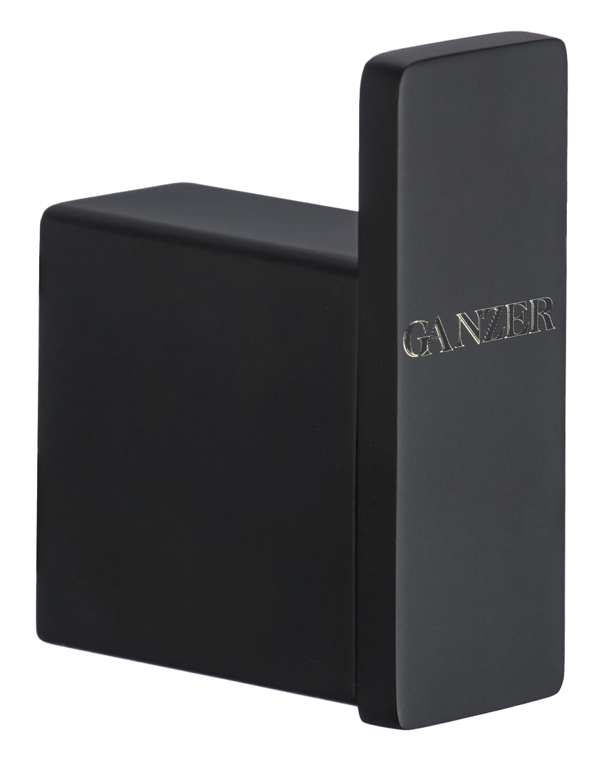 88151-C Одинарный настенный крючок (ЧЕРНЫЙ) GANZER  (20/1шт)