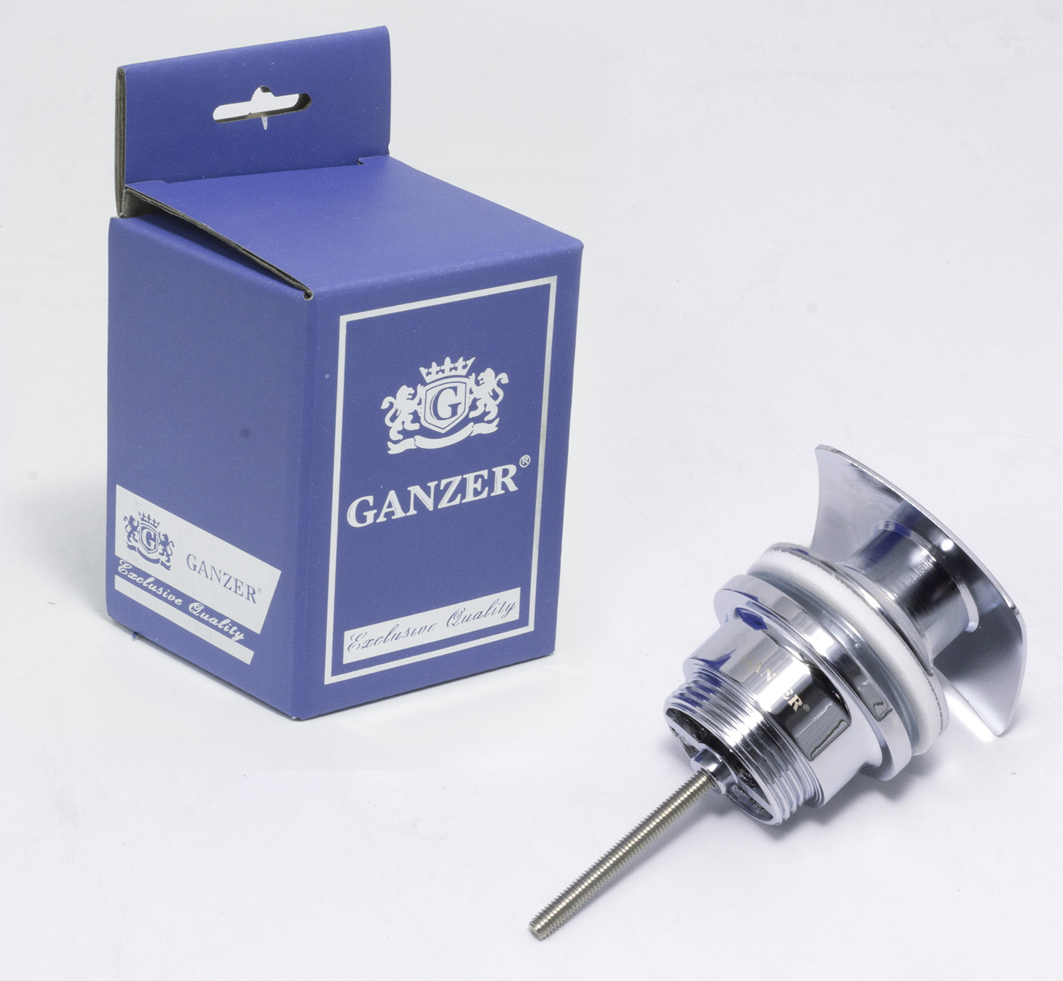 Донный клапан с перел. GANZER  F-10  КВАДРАТ  (50/1шт)