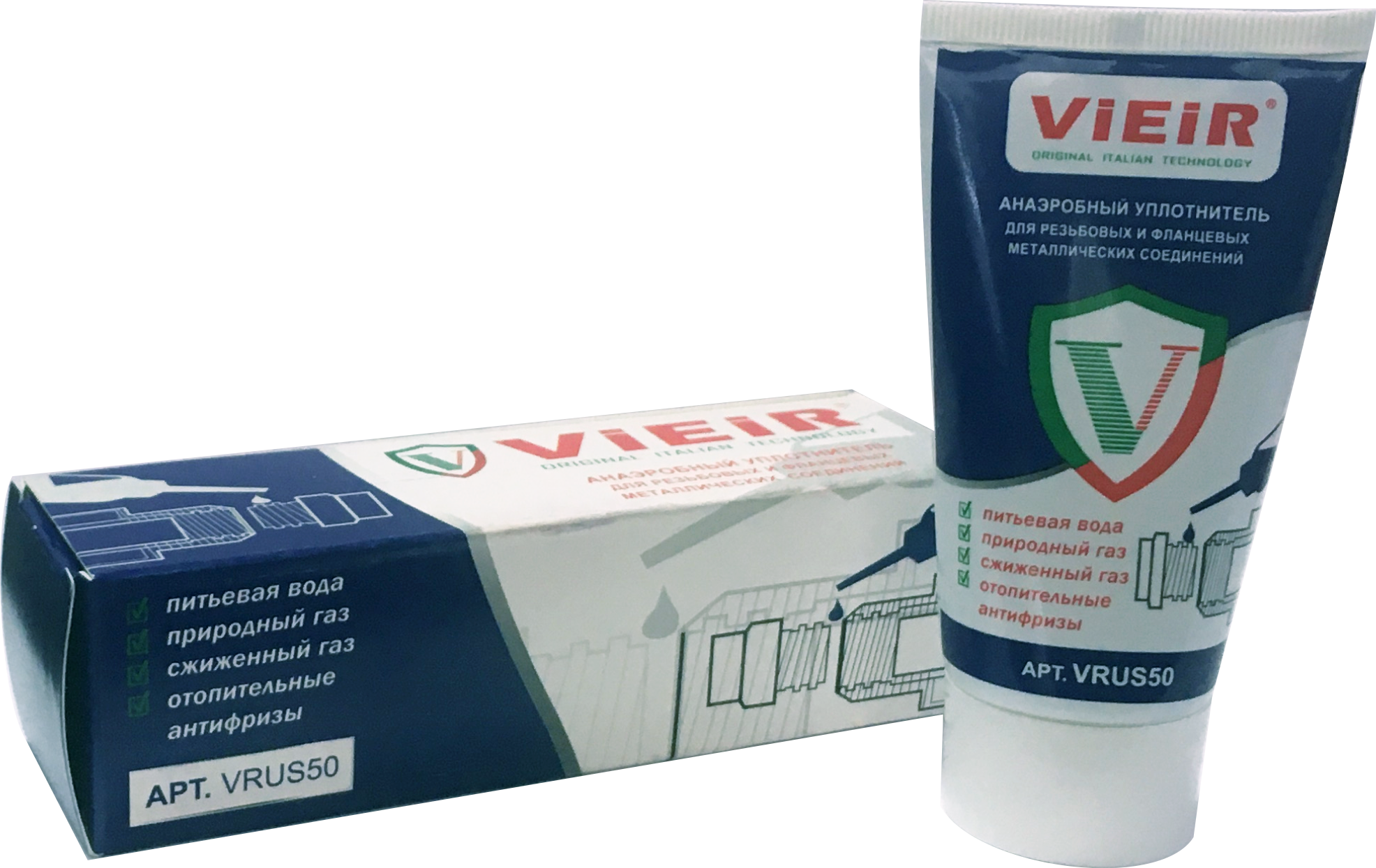 Клей для резьб. соединений  СИНИЙ  50г.  ViEiR  (33/1шт)