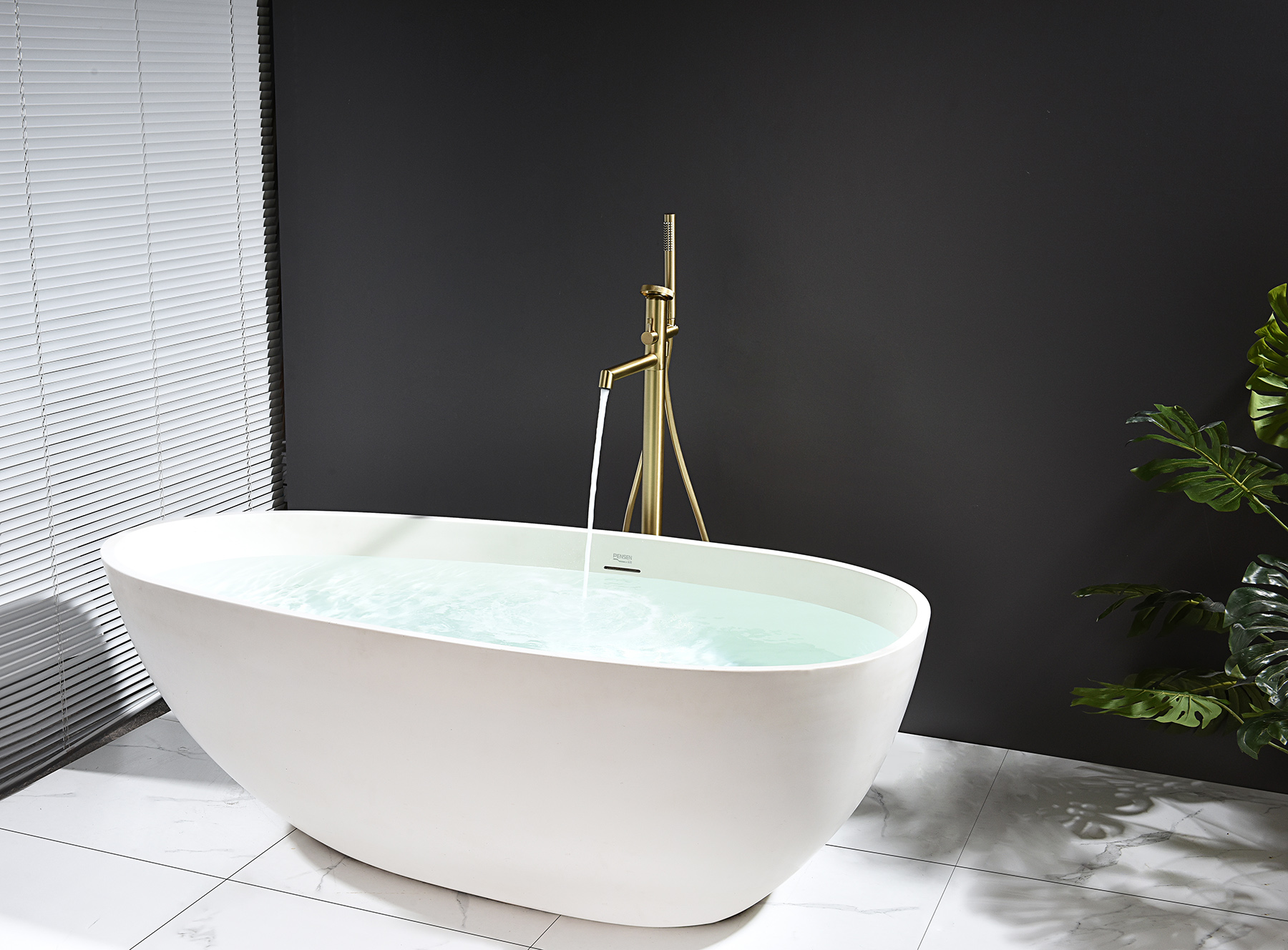 19181-S Смеситель напольный для ванны (Мат. Золото) GANZER  (5/1шт)