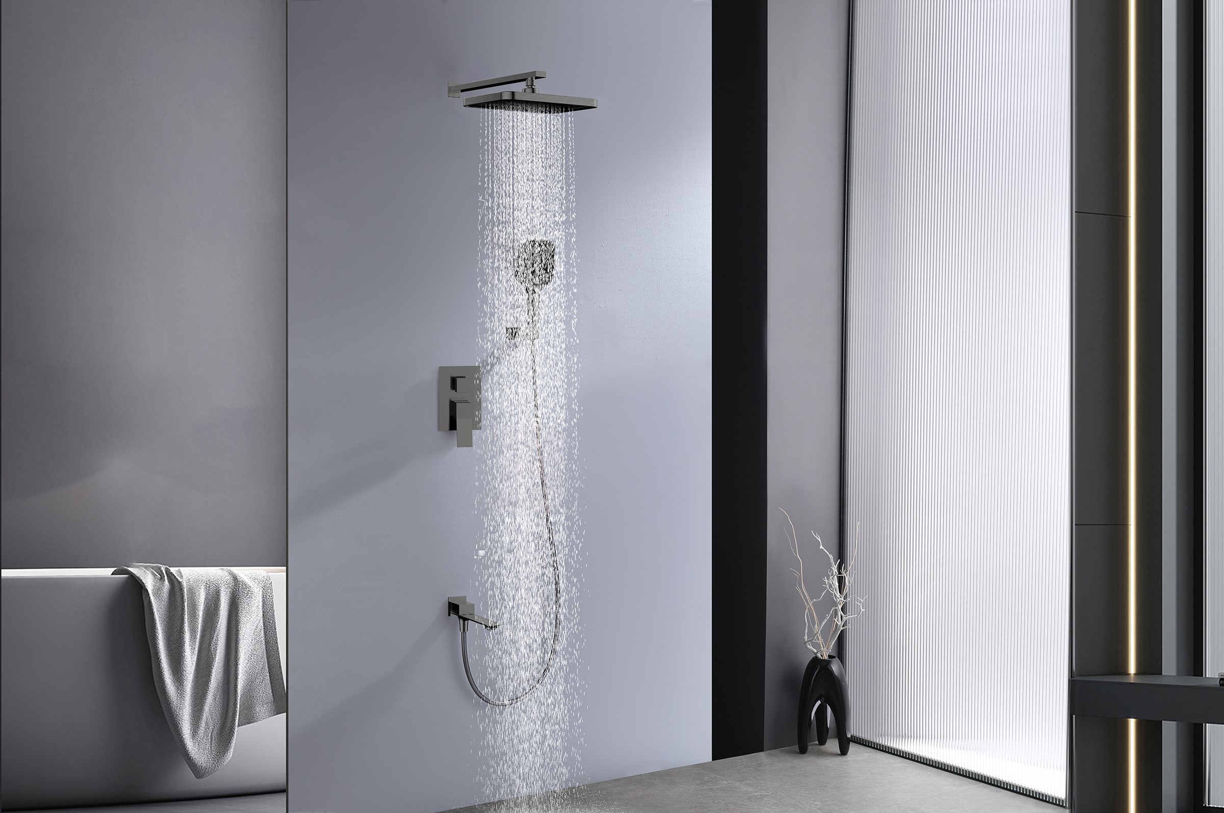 05165-Q Смеситель встраиваемый для душа с 3-функ. (ГРАФИТ) GANZER (6/1шт)