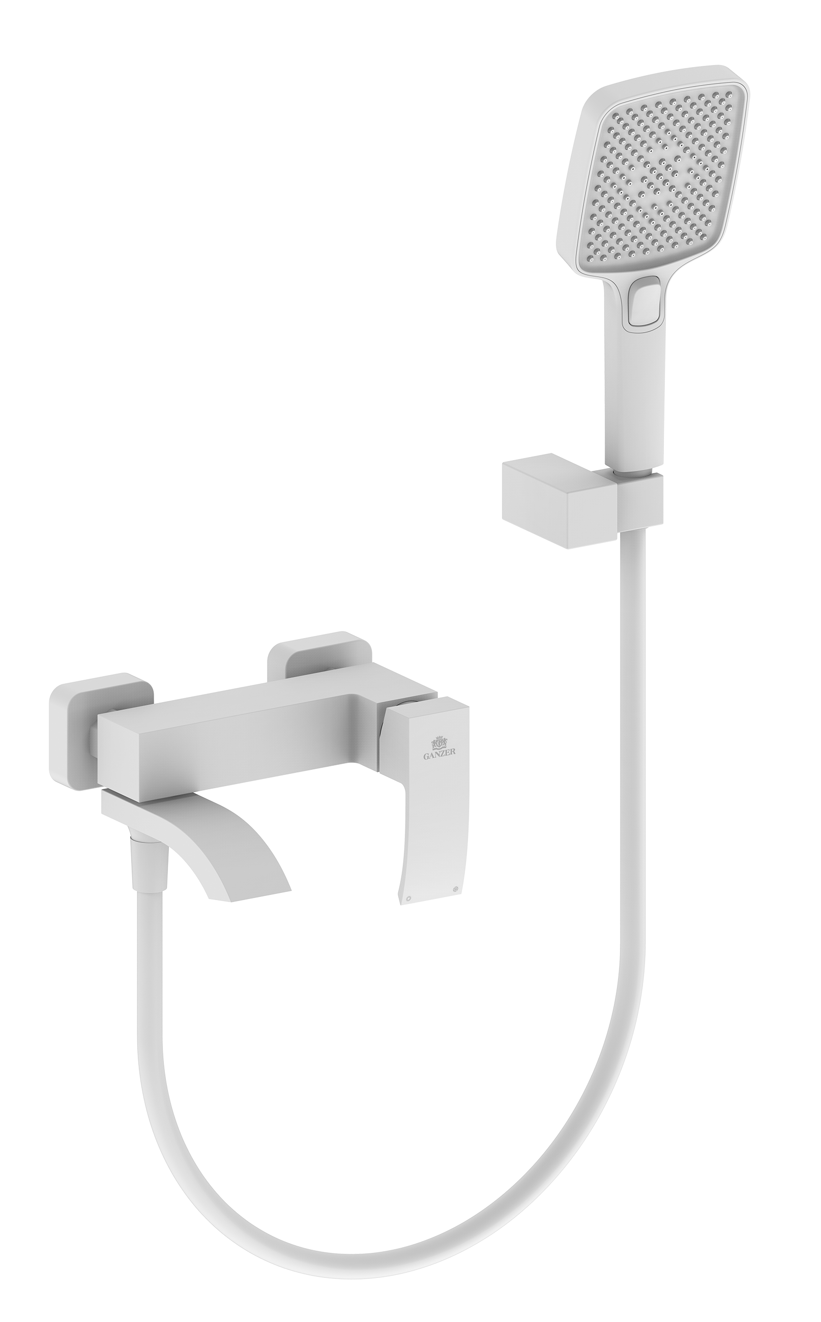 44131-F Смеситель од. для ванны кор. (БЕЛЫЙ)  GANZER  (8/1шт)
