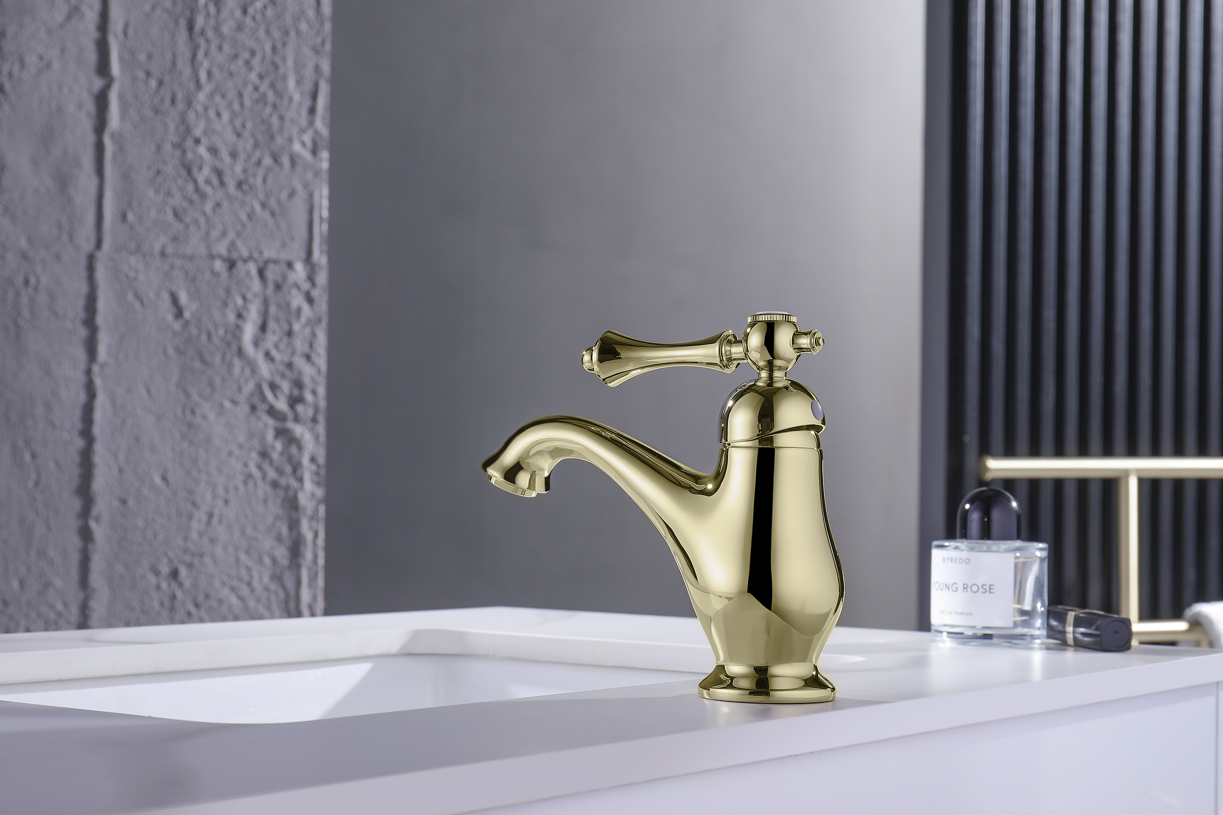 77111-E Смеситель для умывальника  (ЗОЛОТО)  GANZER (10/1шт)