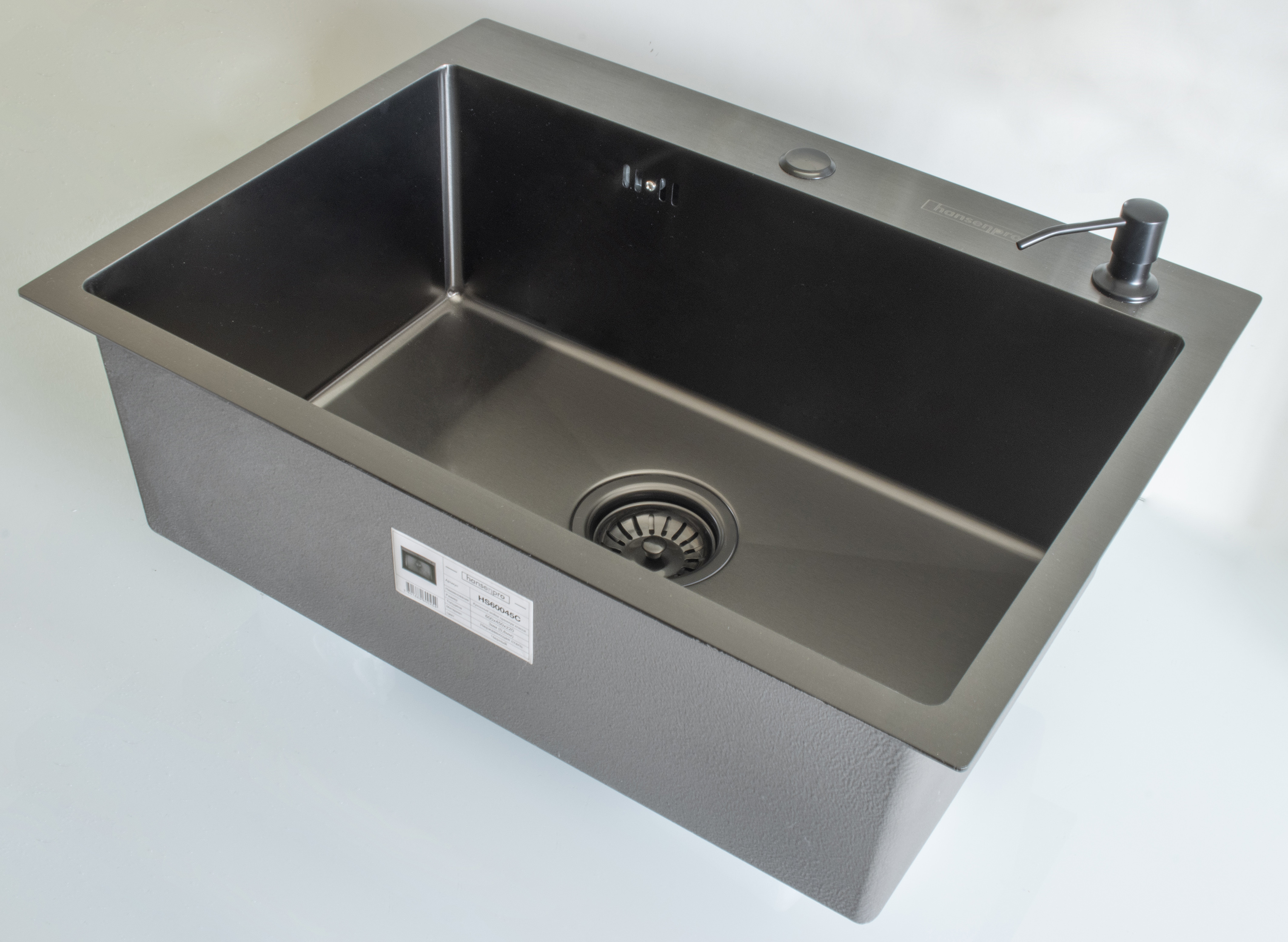 Мойка НЕРЖ  60х45  (ГРАФИТ) с дозатором HANSEN  (2/1шт)