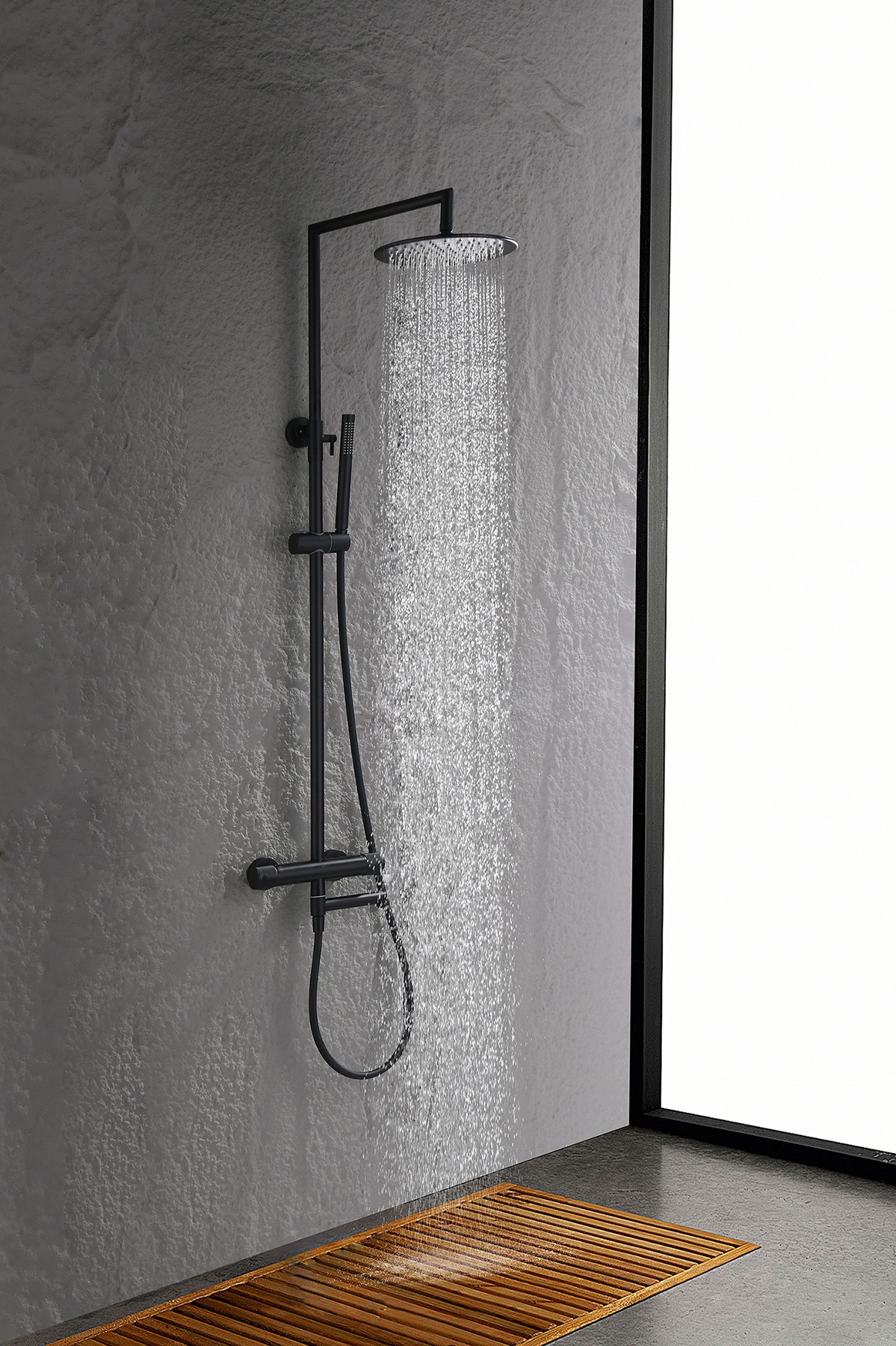 19170-C Душевая система с термостатом (ЧЕРНЫЙ) GANZER (5/1шт)