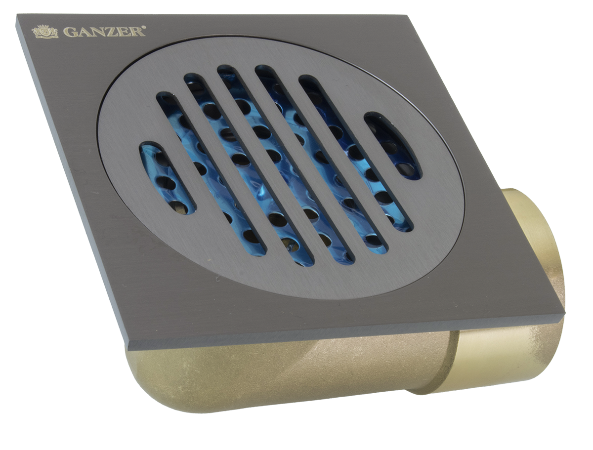 Трап угловой 10 х 10  (ГРАФИТ)  GANZER  (60/1шт)