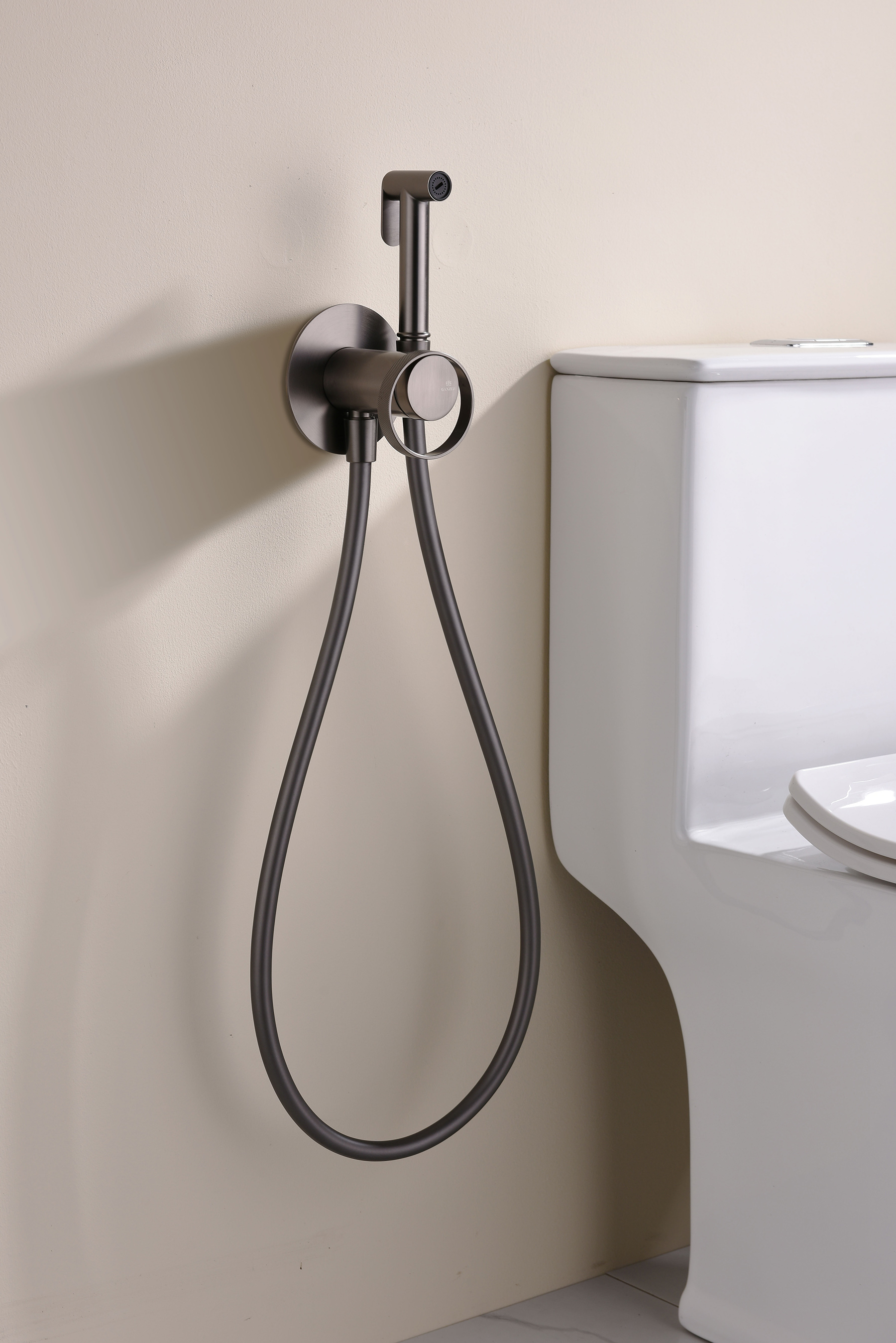 19157-Q Смеситель встраиваемый с ГИГ. душем (ГРАФИТ) GANZER (10/1шт)