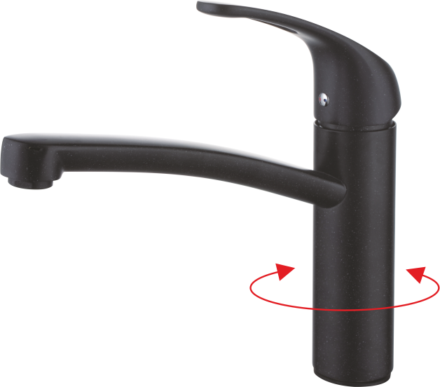 16024-C Смеситель (ЧЕРНЫЙ) для кухн "GANZER"  (10/1шт)  Л/К