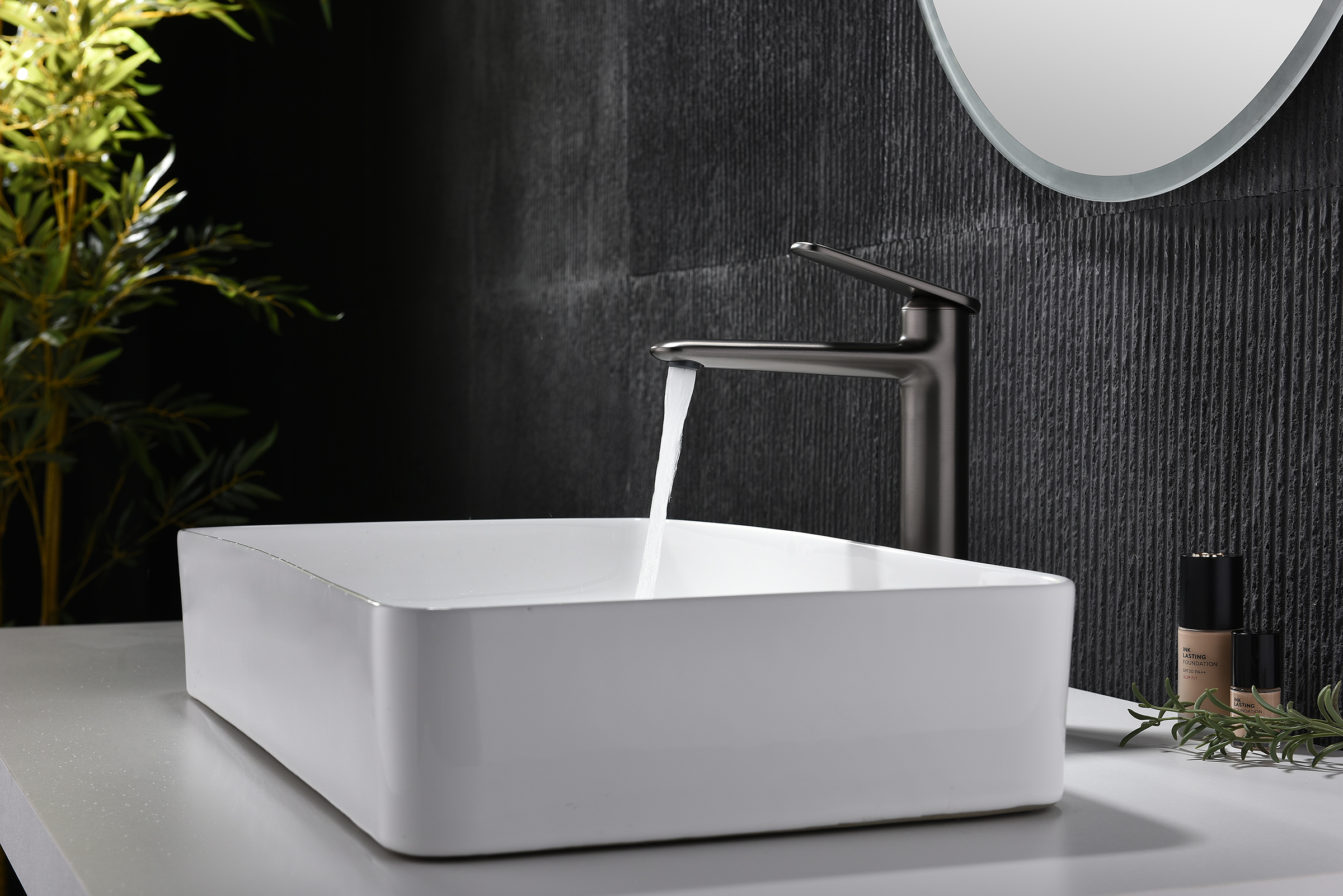 02112-Q Смеситель од. для раковины-чаши (ГРАФИТ) GANZER (10/1шт)