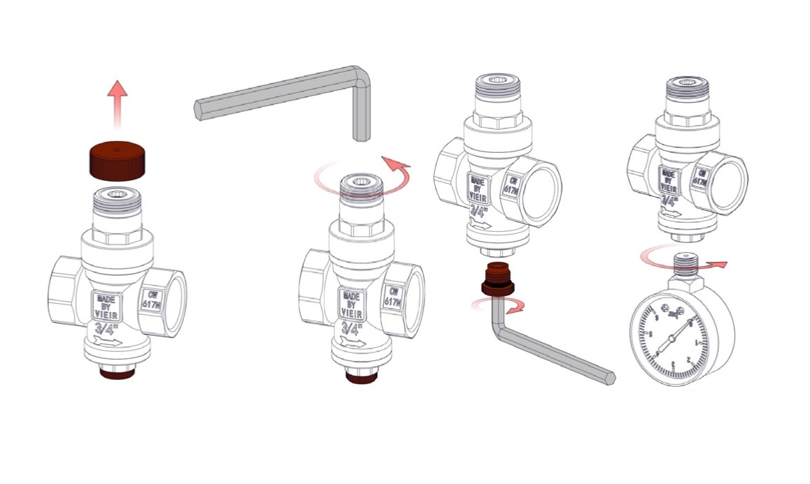 Регулятор давления воды 3/4 (ПОРШЕНЕВОЙ)  VER-PRO  (60/1шт)