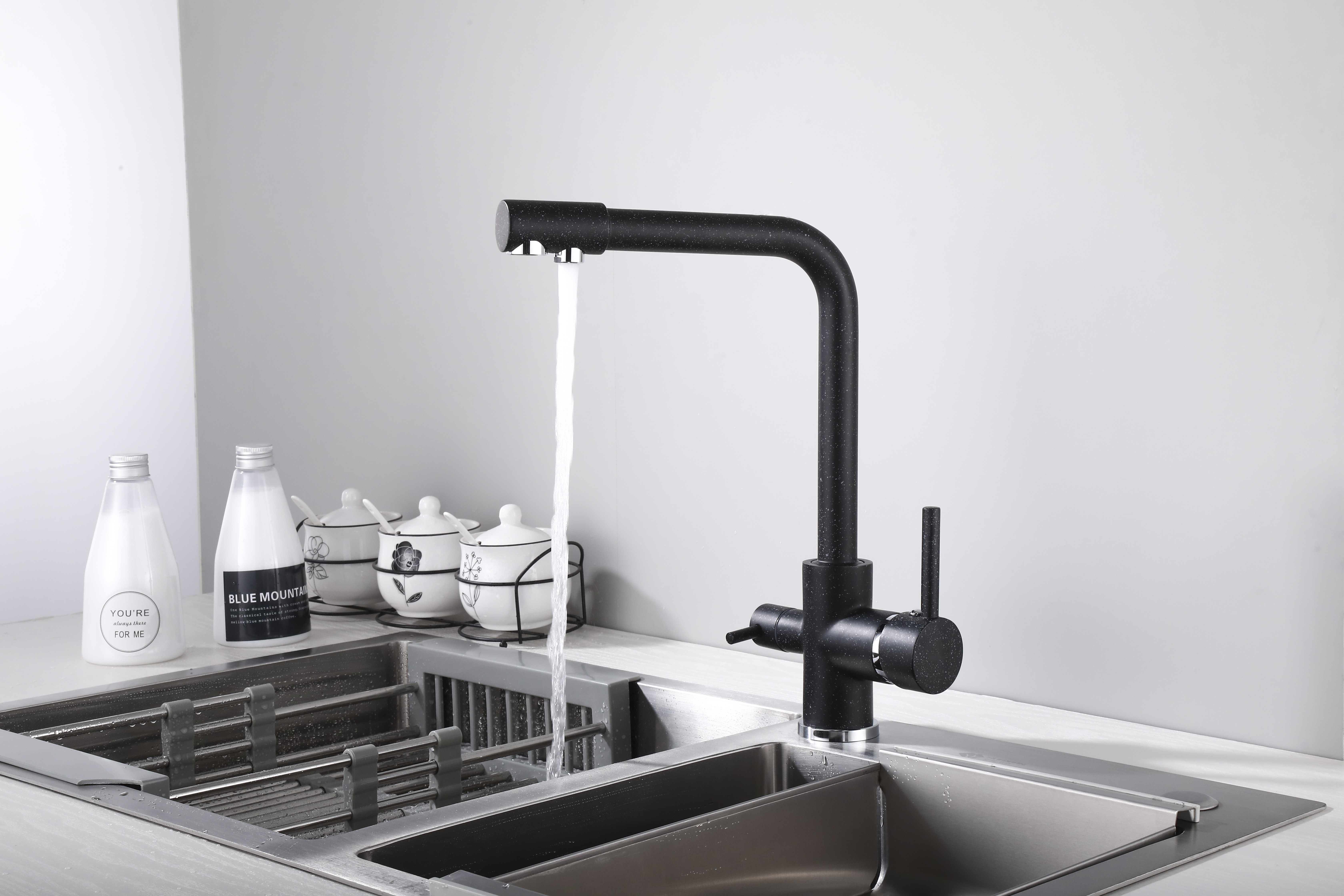 15081-C Смеситель  под. фильт (ЧЕРНЫЙ) HANSEN  (10/1шт)