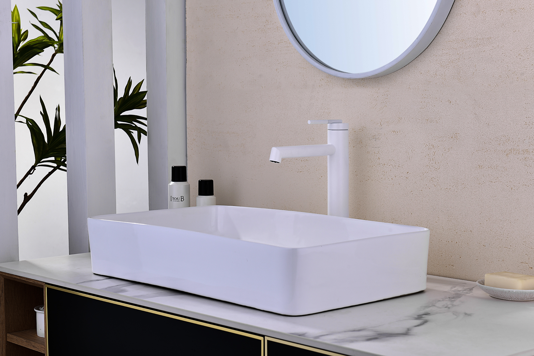 19112-F Смеситель од. для раковины-чаши (БЕЛЫЙ) GANZER (10/1шт)