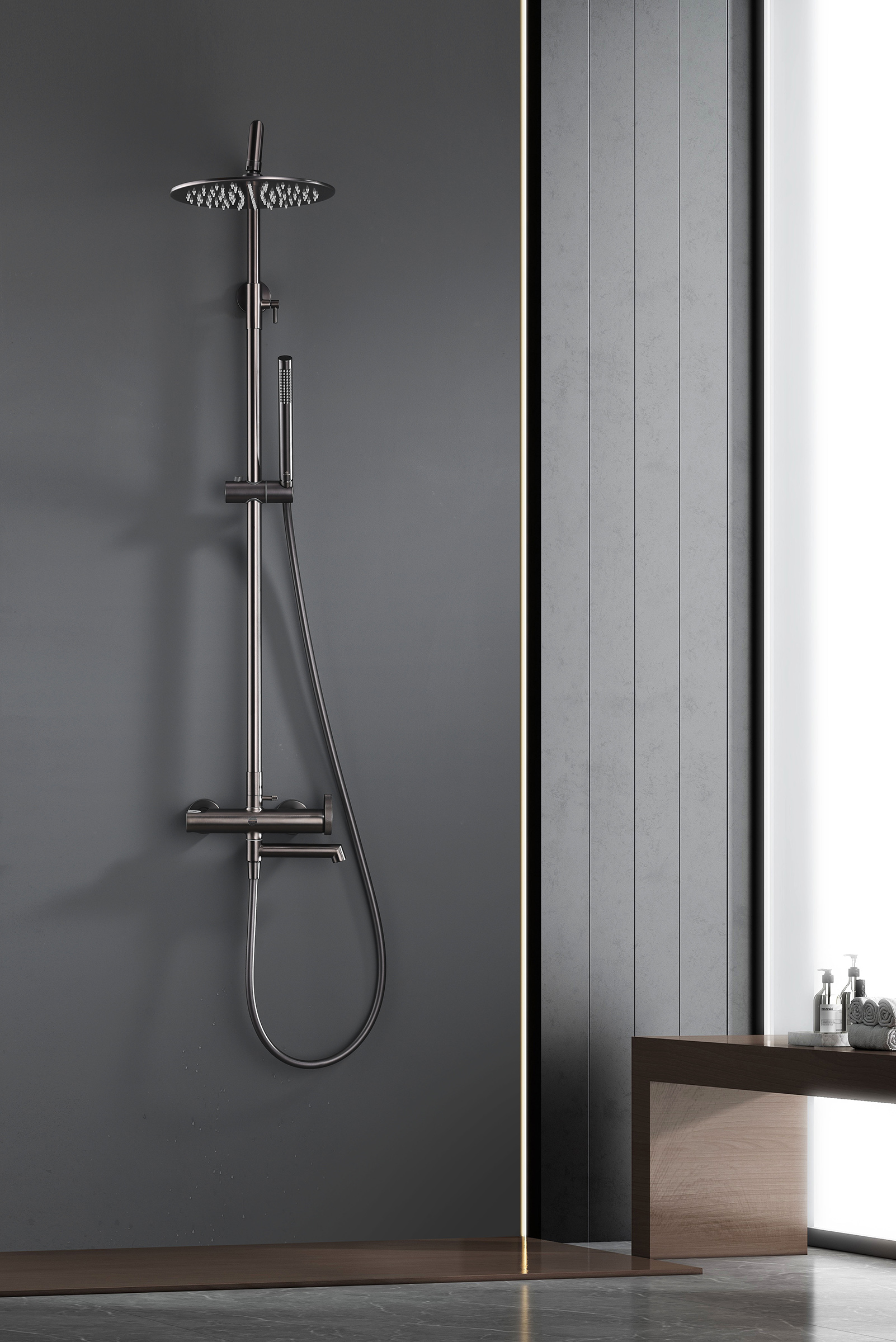 19162-Q Душевая система (ГРАФИТ) GANZER (5/1шт)