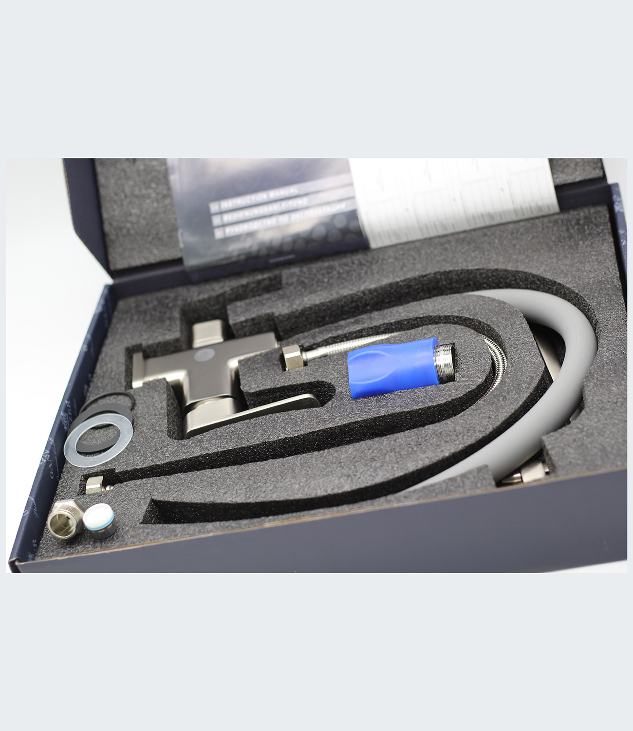 12126-GH Смес. для кухни с гибким шлангом и под фильтр (сат.сер.)  GANZER (10/1шт) Л/К