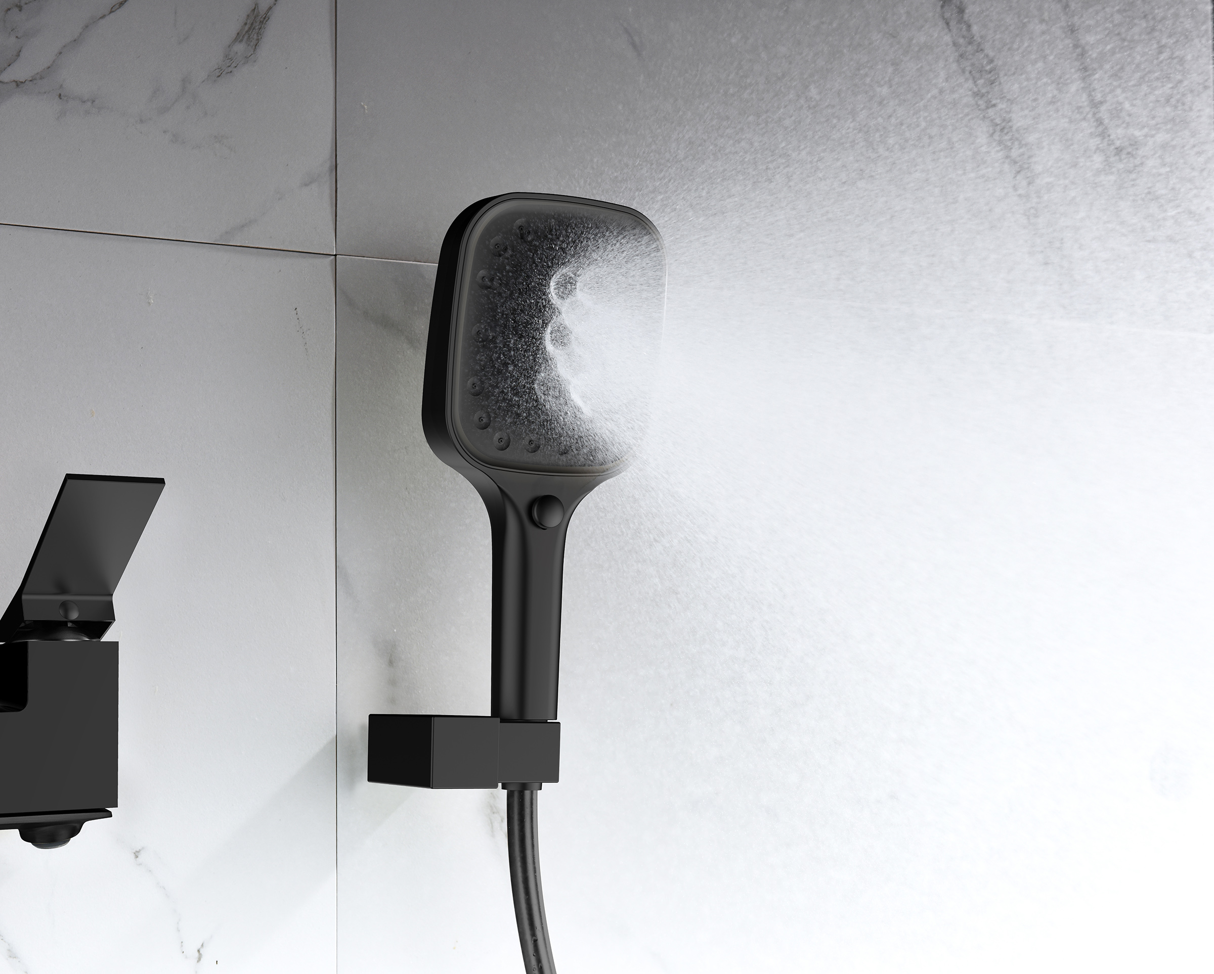 05132-C Смеситель од. для ванны кор. (ЧЕРНЫЙ)  GANZER  (8/1шт)