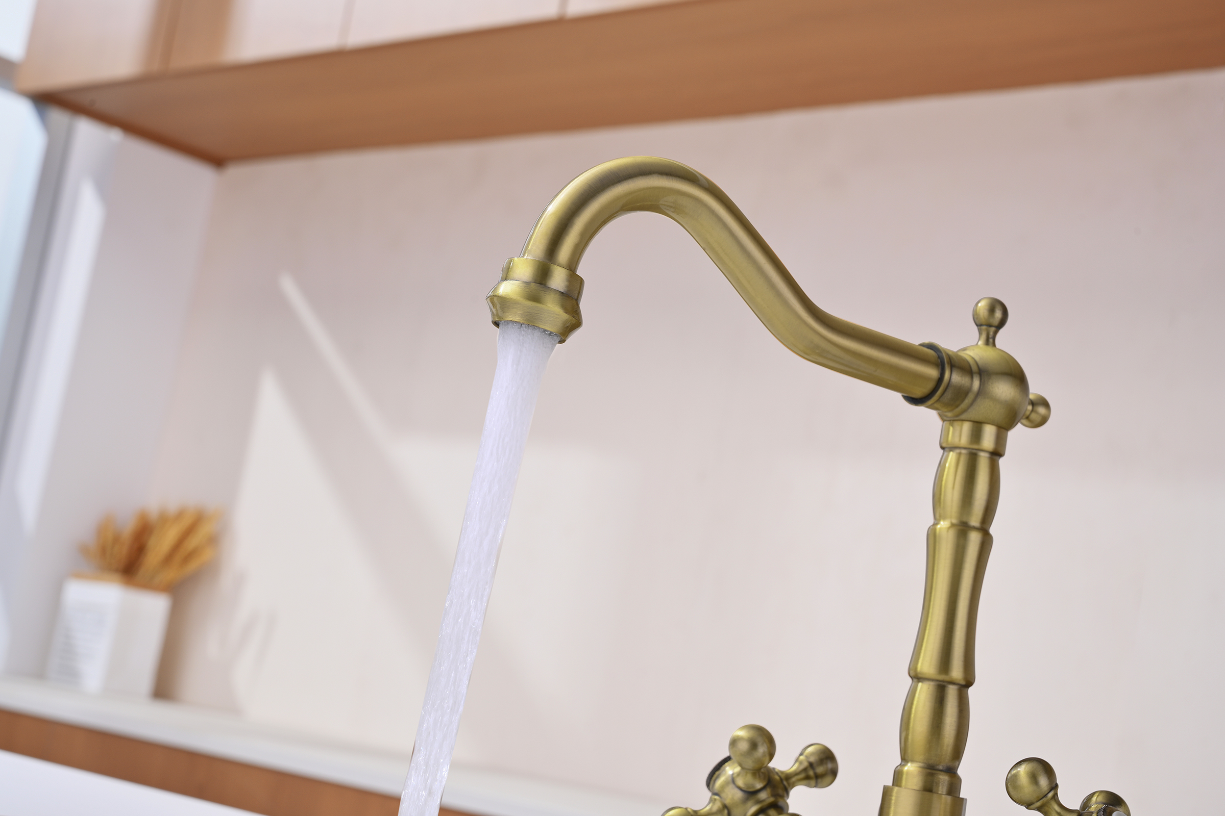 09122-D Смеситель 2-ух руч. для кухни (БРОНЗА) GANZER  (10/1шт)