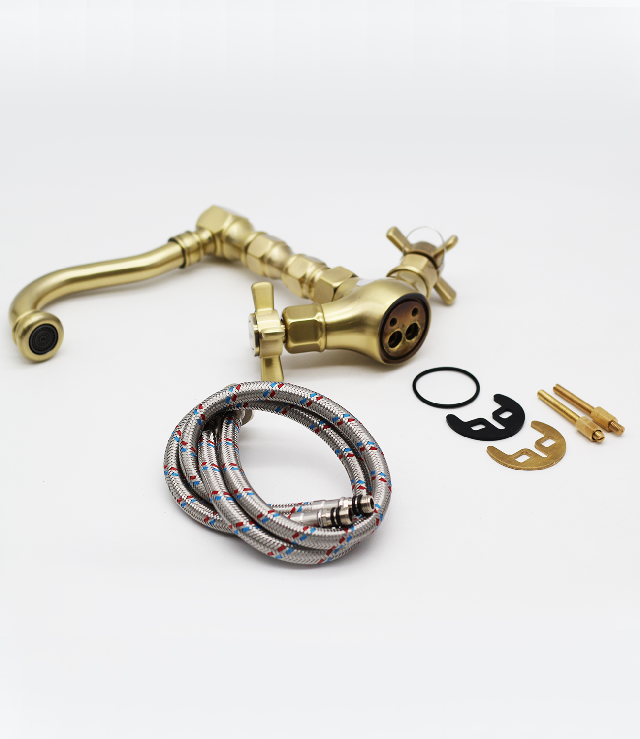 15113-D Смеситель двухвент. для умыв. (БРОНЗА)  GANZER (10/1шт)