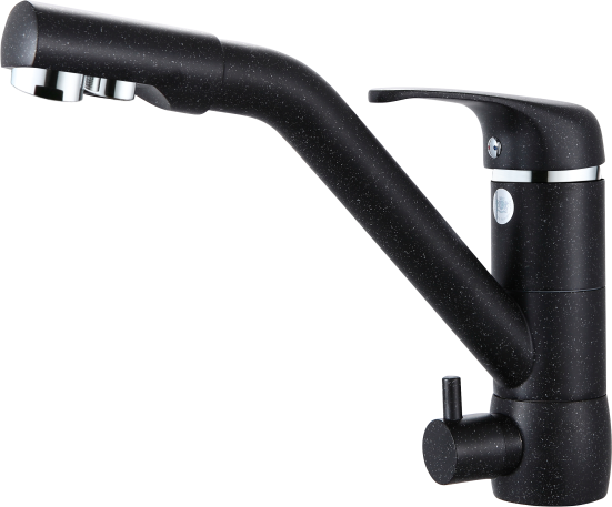 16026-C Смеситель (ЧЕРНЫЙ)с фильтром "GANZER" (10/1шт)  Л/К