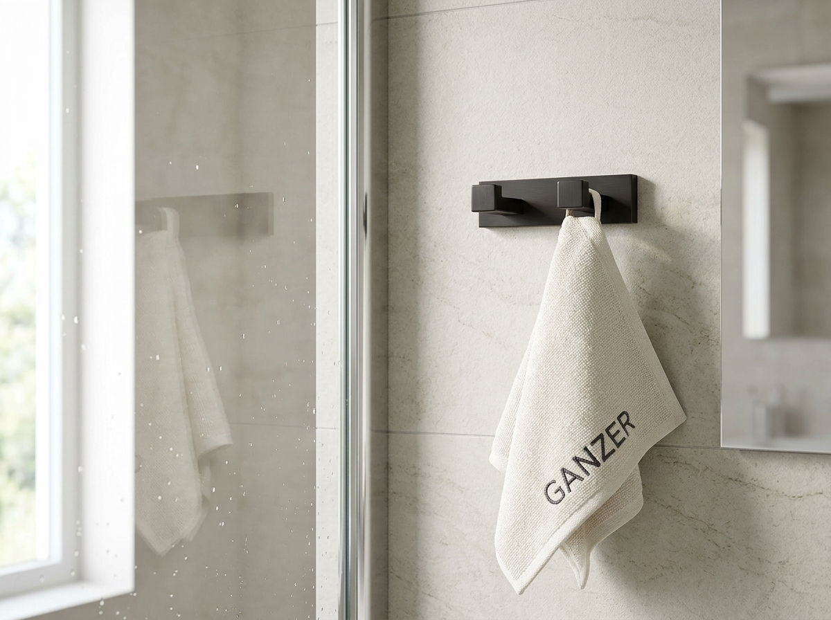 88052-C П/держатель 2 крючка (ЧЕРНЫЙ) GANZER (20/1шт)