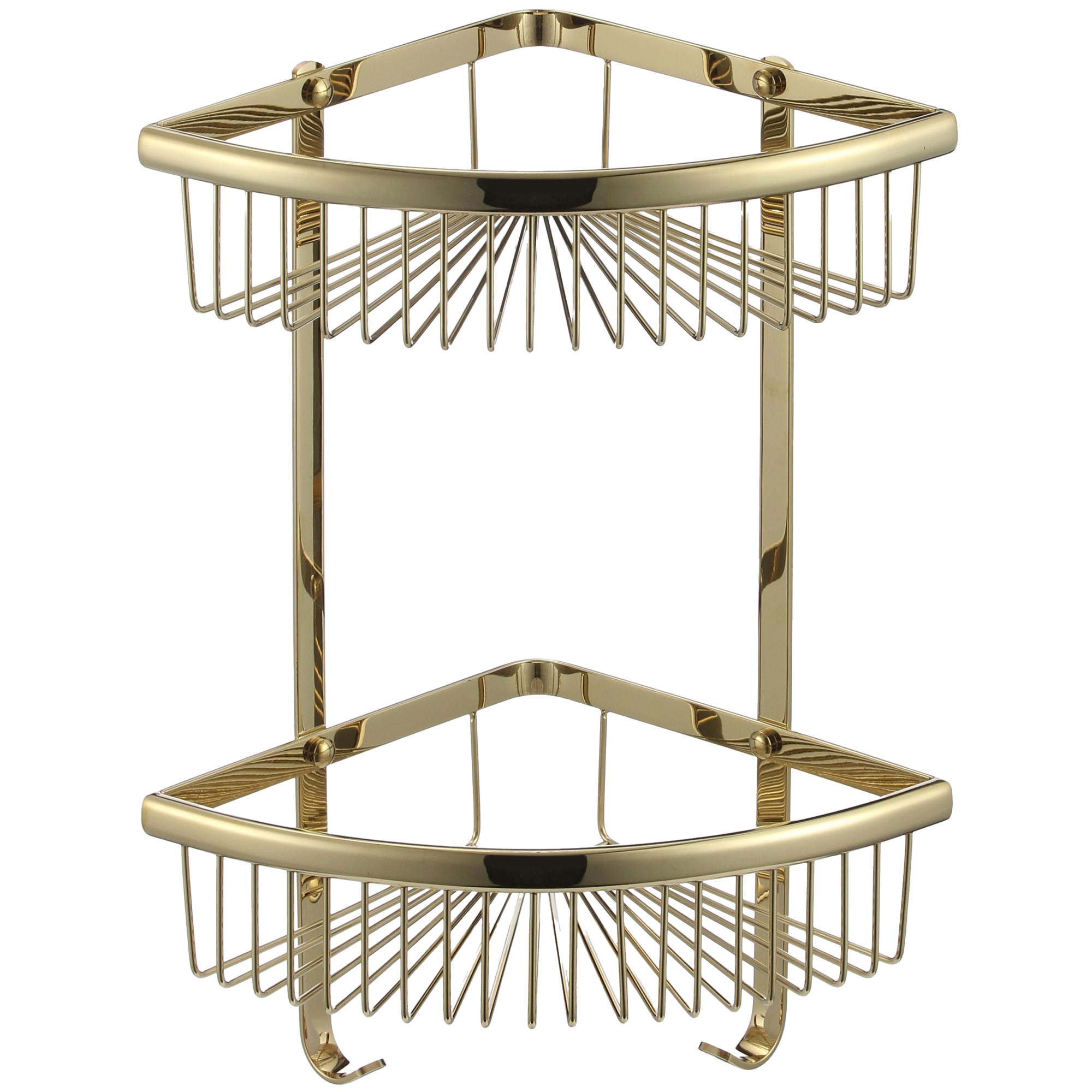 30062-E Угловая сетчатая 2-я полка (ЗОЛОТО) GANZER (10/1шт)