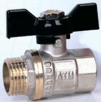 АТМ  Шаровый кран 1" Г.Ш (F/M) бабочка  (100/10шт)
