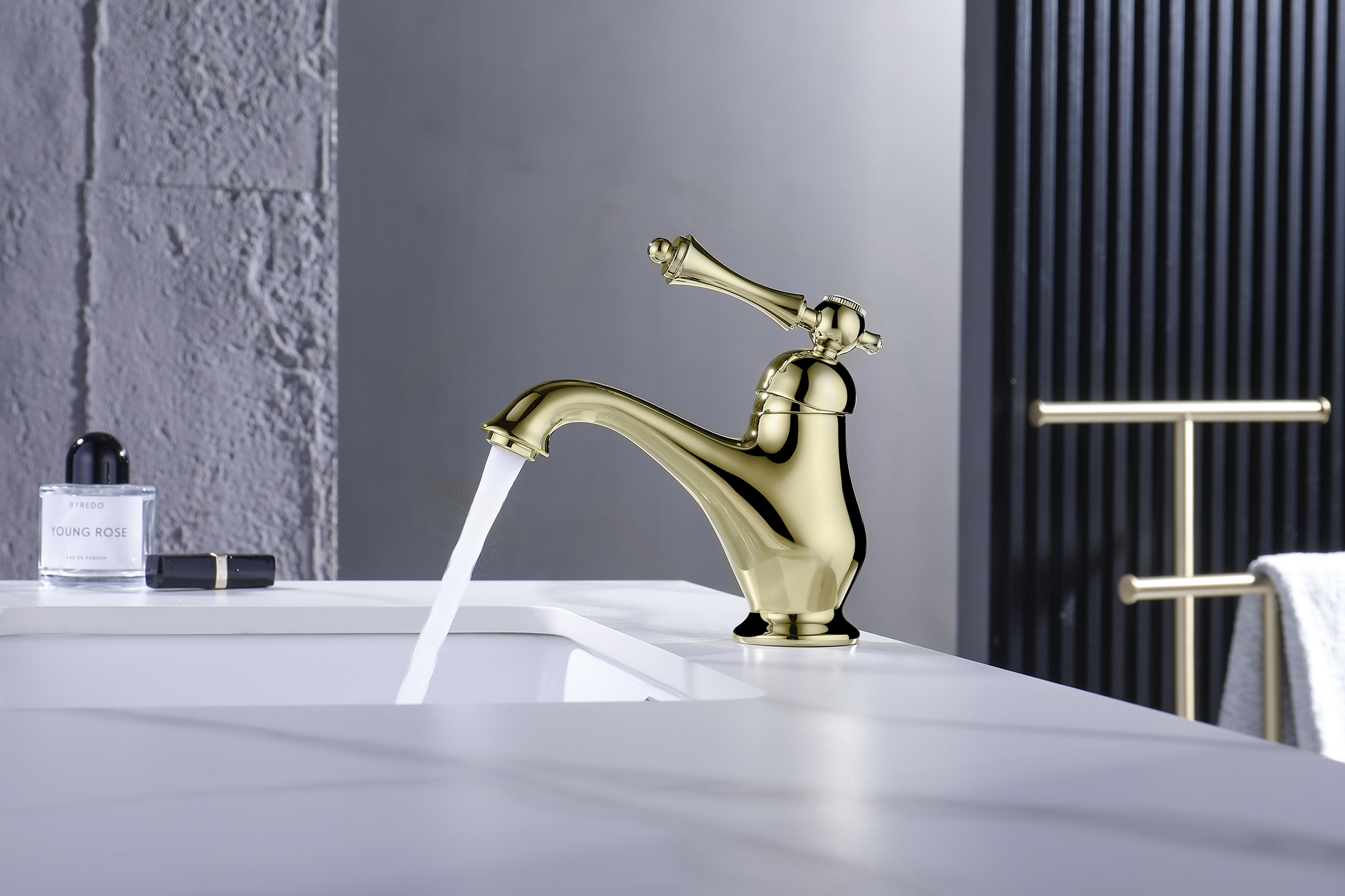 77111-E Смеситель для умывальника  (ЗОЛОТО)  GANZER (10/1шт)