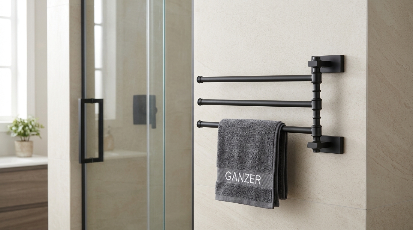 88013-C П/держатель поворот. 3-ной (ЧЕРНЫЙ) GANZER (10/1шт)